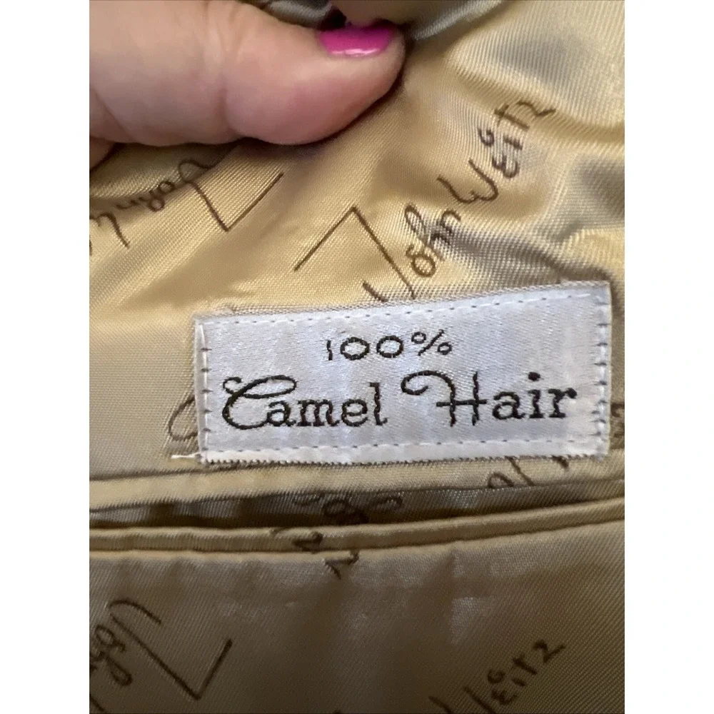 Vintage John Weitz by Palm Beach Mens Camel Hair Tan 2 Button Blazer Jacket 40R